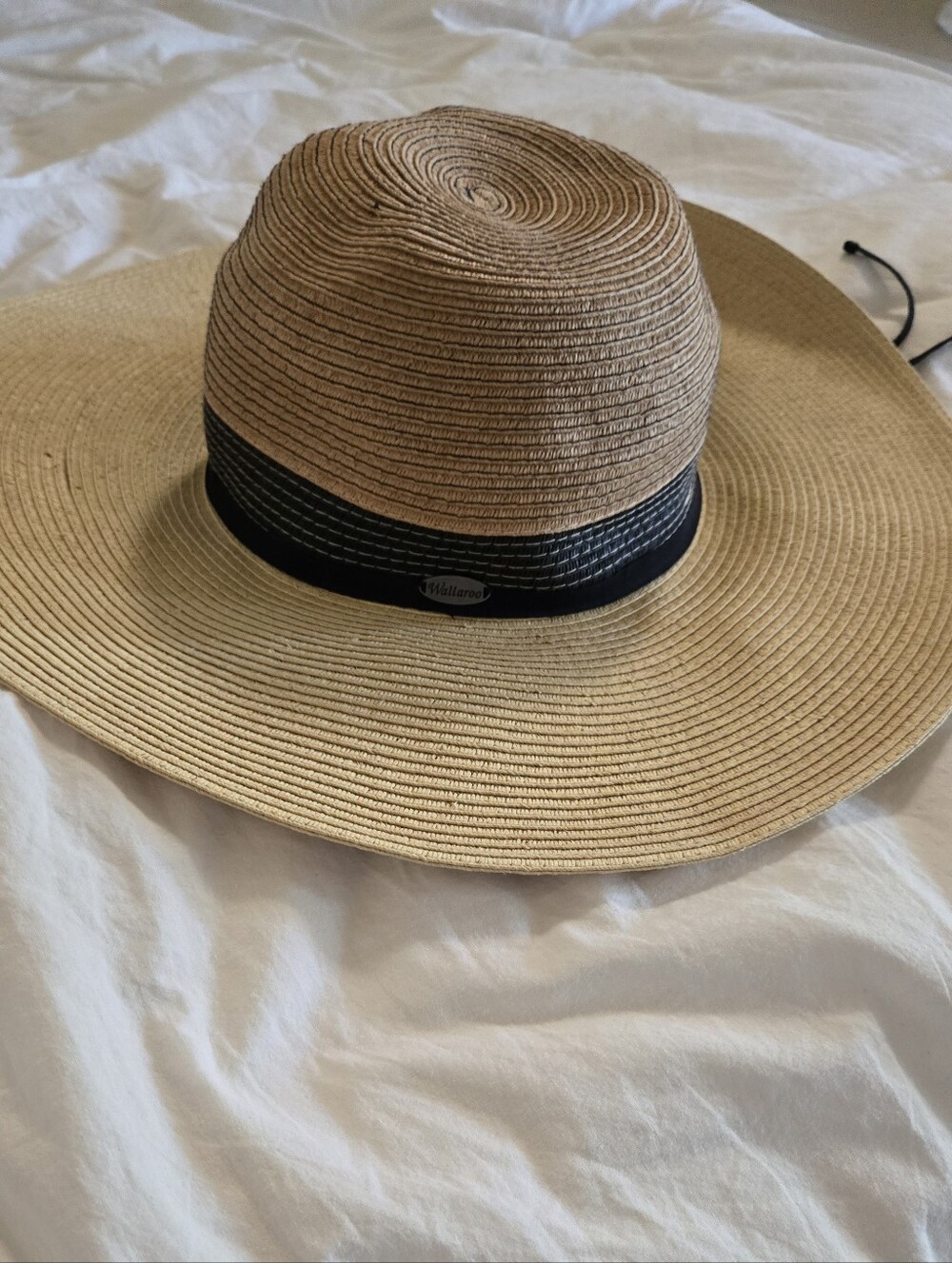 Wallaroo Wide Brim Straw Sun Hat with Black Band